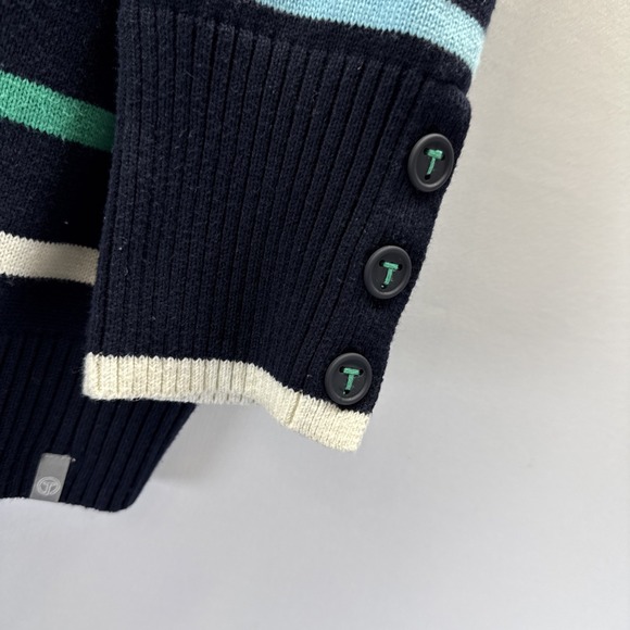 T‎ by Talbots 2023 Sweater Sz XLp Petite Striped Mock Neck Pullover Cotton Blend - Picture 4 of 9
